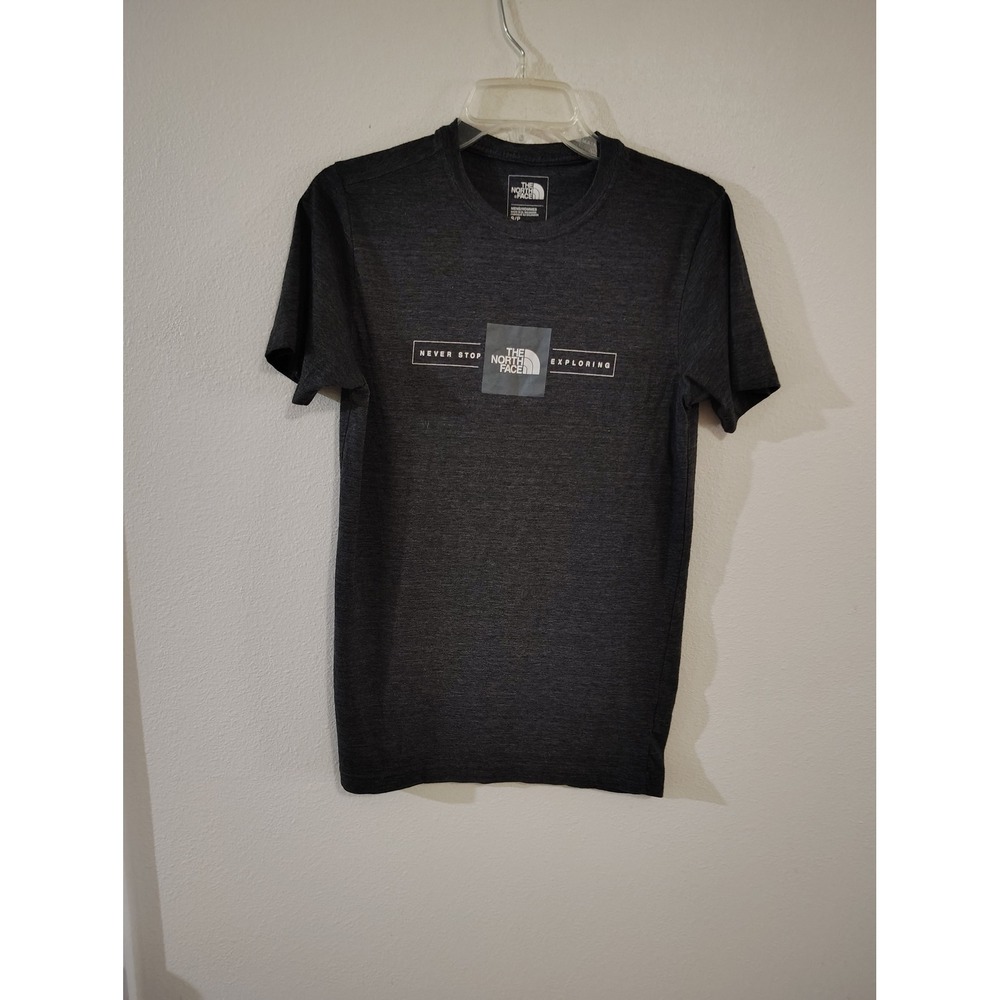 The North Face Mens Slim Fit T-Shirt Small Charcoal Grey Never Stop Exploring